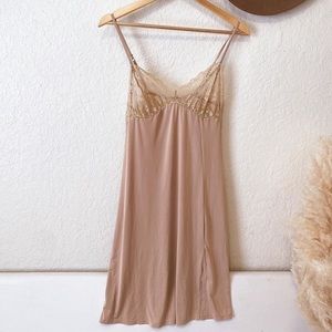 Vintage Lace Slip, Beige